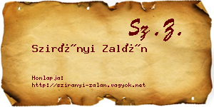 Szirányi Zalán névjegykártya